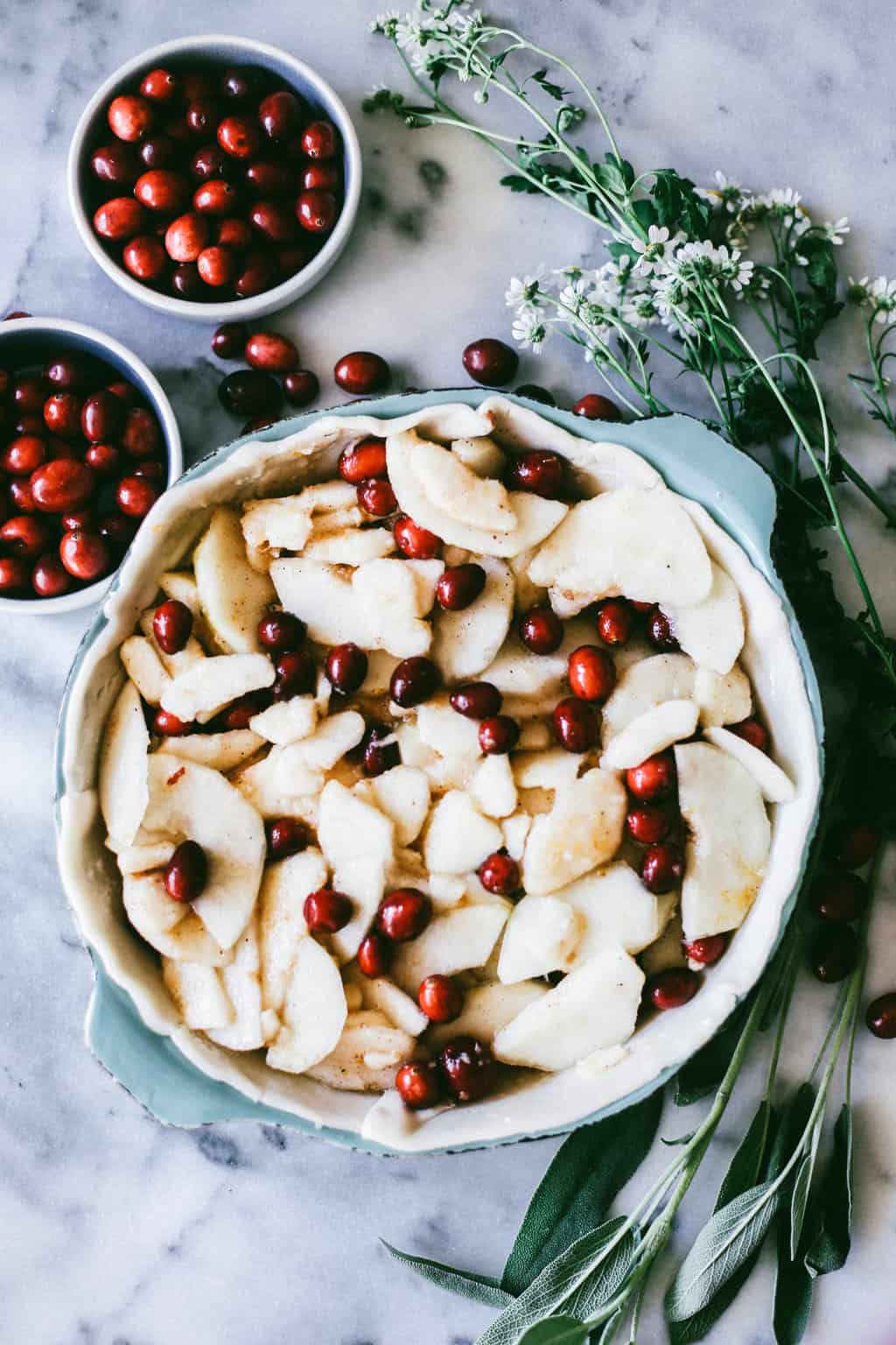 Spiced Ginger Pear & Cranberry Pie