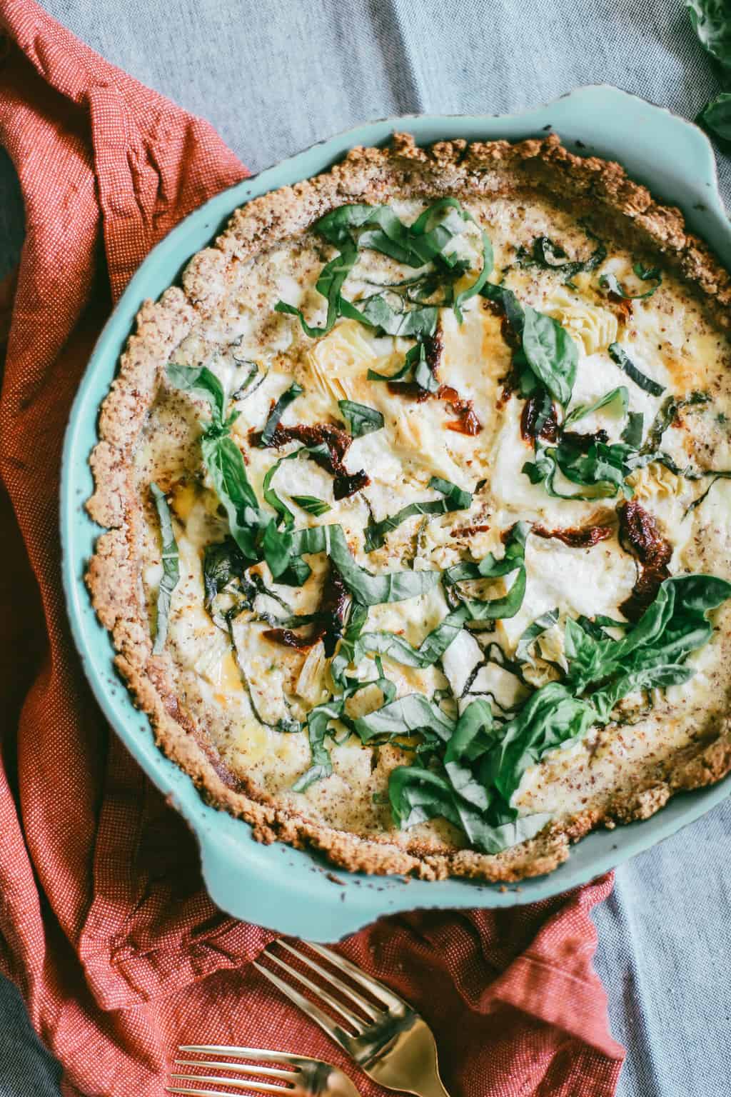 Sundried Tomato and Artichoke Quiche