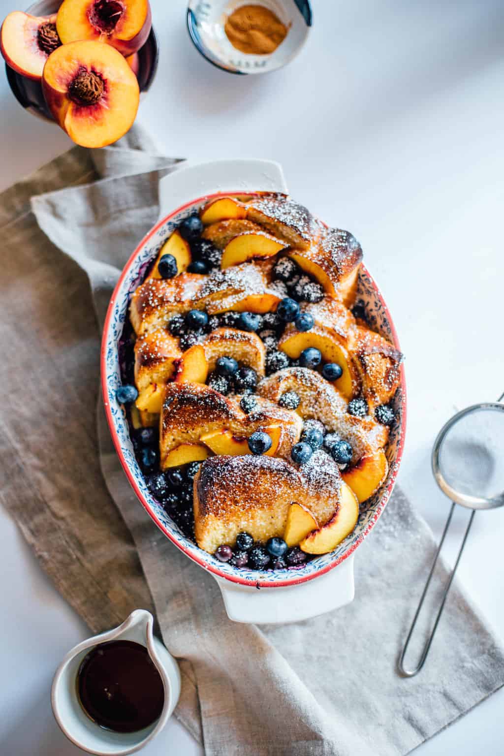 Blueberry & Peach Brioche French Toast