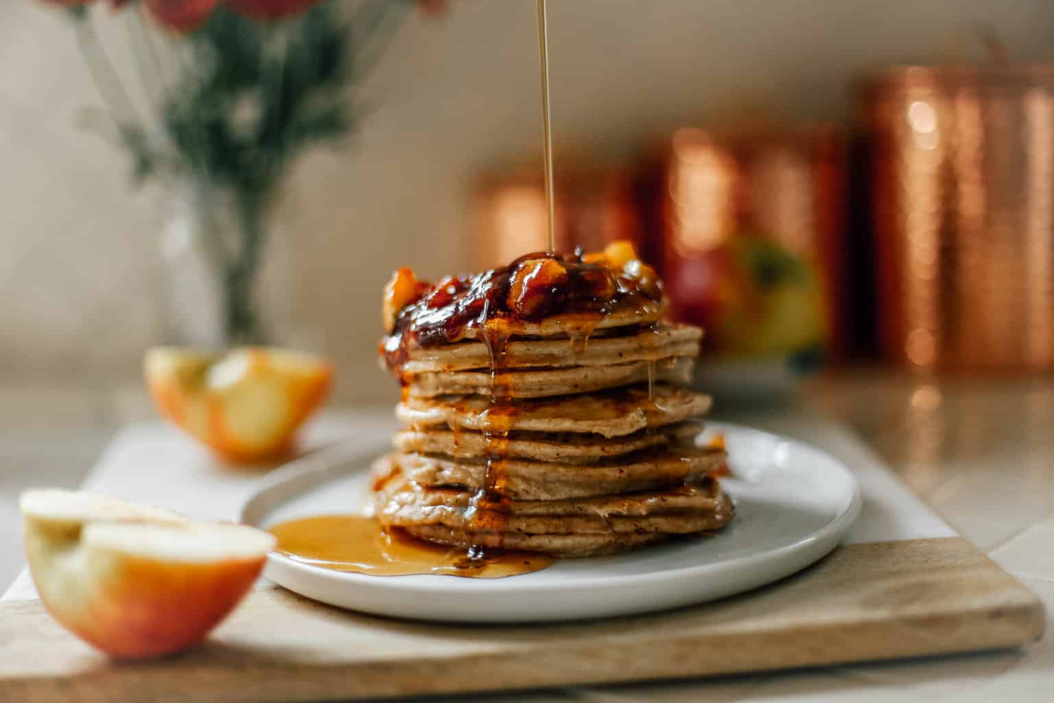 Apple Chai Cider Pancakes & Browned Maple Butter