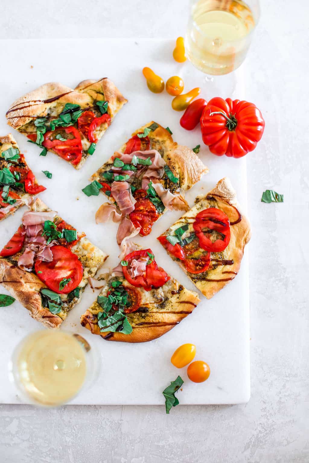 ‘Lazy Girl’ Caprese Prosciutto Pesto Pizza