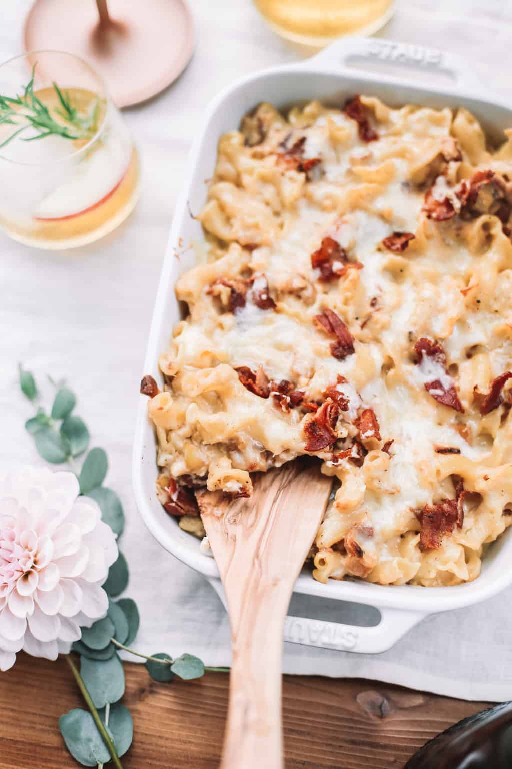 Gruyere and Gouda Bacon Apple Macaroni and Cheese