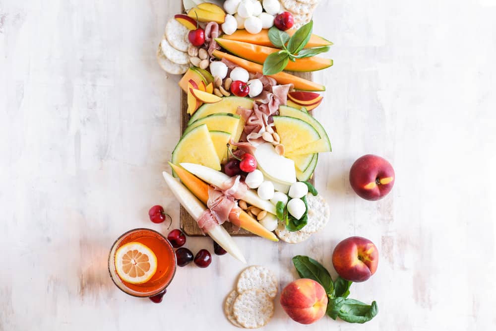 Italian Melon and Mozzarella Cheese Board