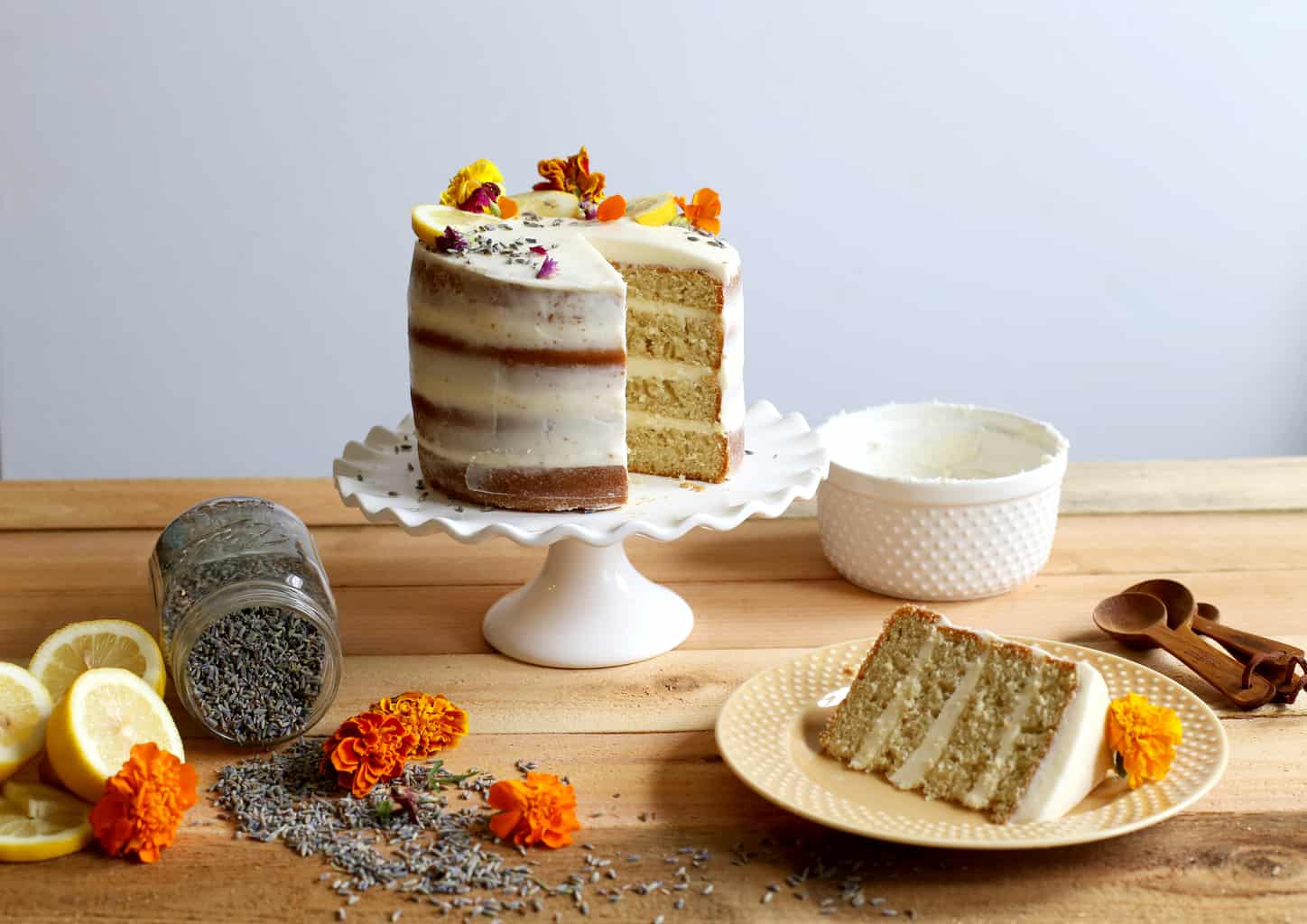 Lavender Cake with Lemon Buttercream