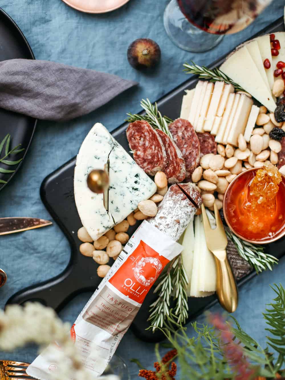 Moody and dark birthday bash cheeseboard.