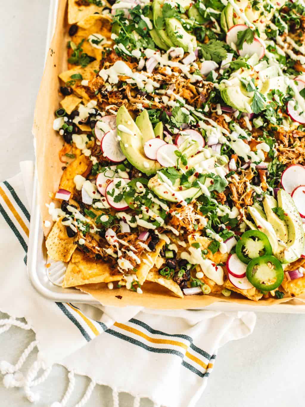 Jacuzzi Chipotle Chicken Nachos with Avocado Crema