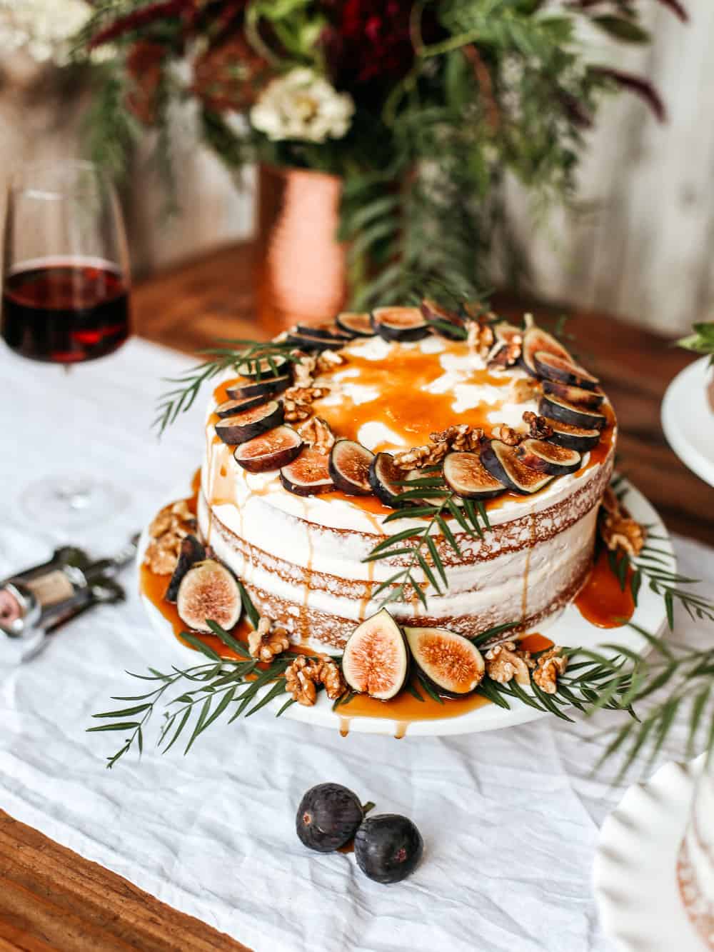 Moody and dark birthday bash with a naked fig birthday cake 