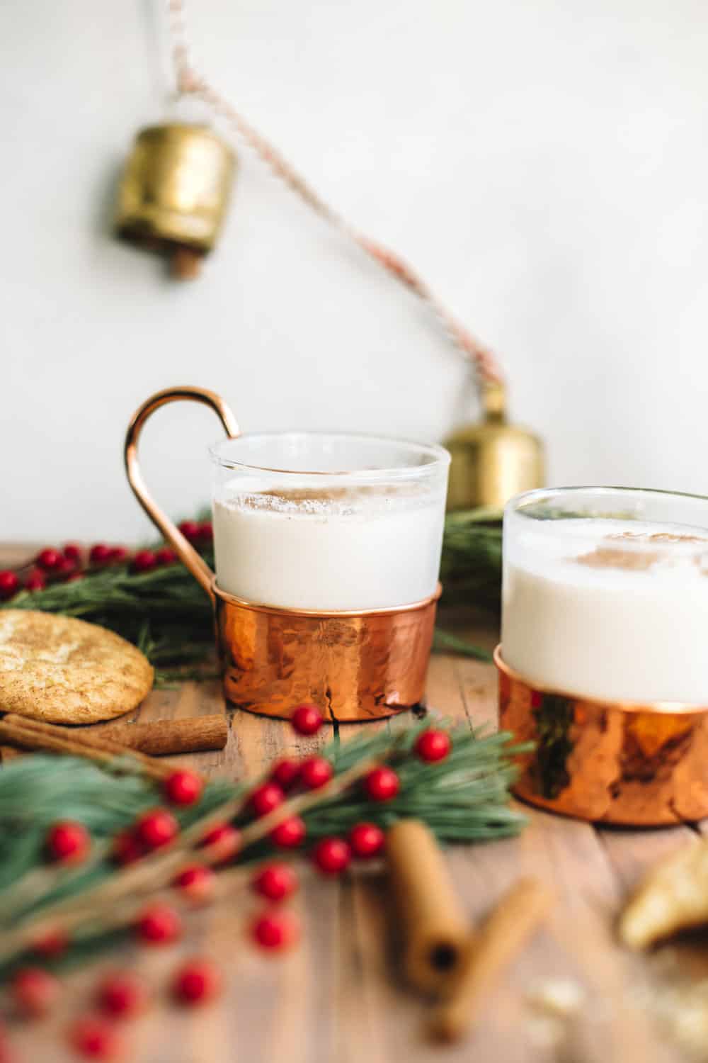  Santa Claus Nightcap: A Cookie Milk Whiskey Cocktail 8 Snickerdoodle Cookies 4 Cups of milk (I used 2%) 2 Ounces of whiskey or bourbon 1/4 Teaspoon of cinnamon Pinch of nutmeg In a large bowl lightly crush the snickerdoodle cookies. Pour in the milk and stir together. Cover milk and cookie mixture and refrigerate for 2-4 hours to infuse the flavor. Remove the milk and straight out the soaked cookies. For one cocktail: Fill a shaker with 8 ounces of cookie infused milk, 2 ounces of whiskey, cinnamon and nutmeg. Fill with ice and shake for 20-30 seconds. Pour into a mug and sprinkle with cinnamon. 