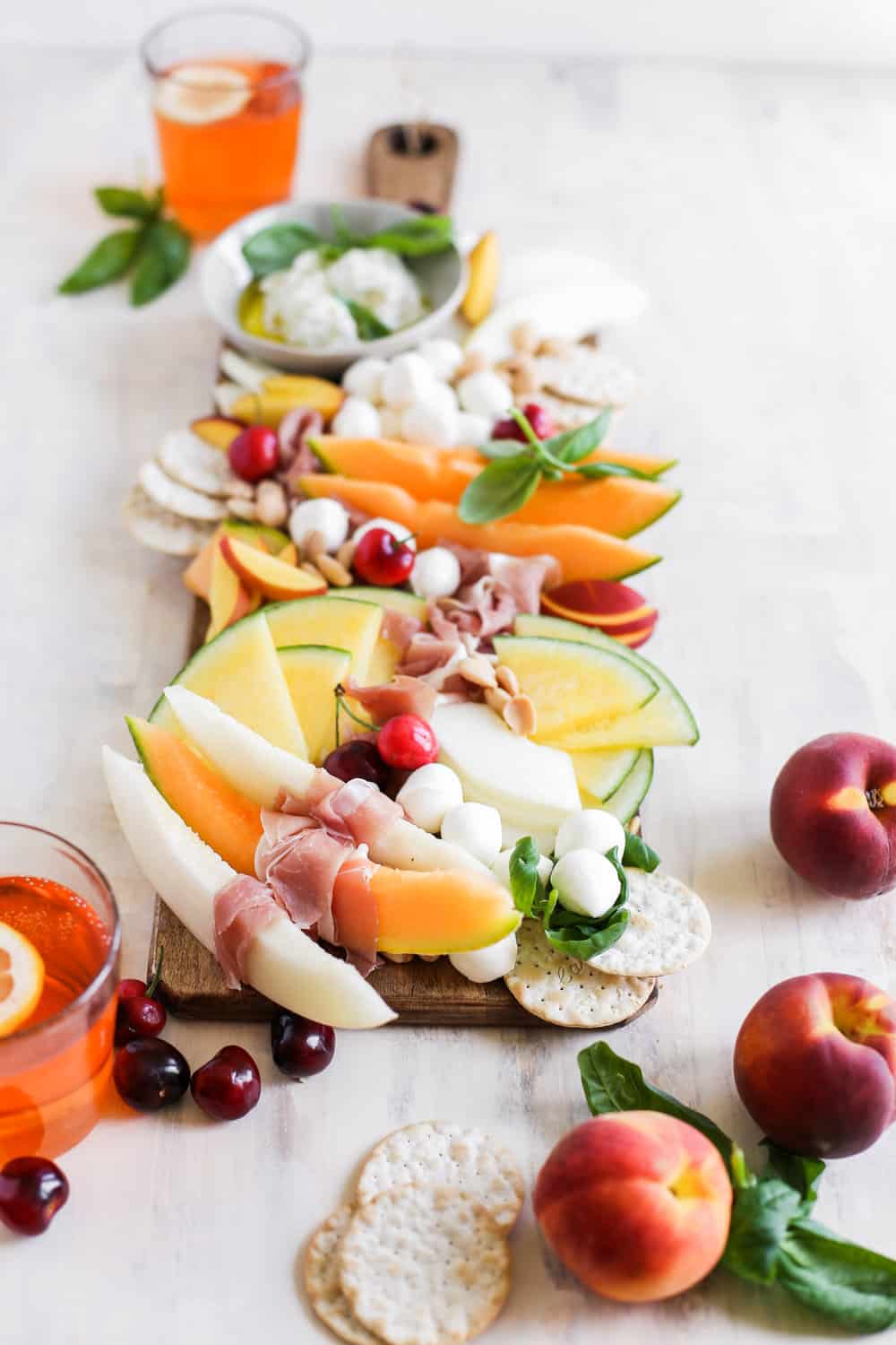 Italian Melon and Mozzarella Cheese Board