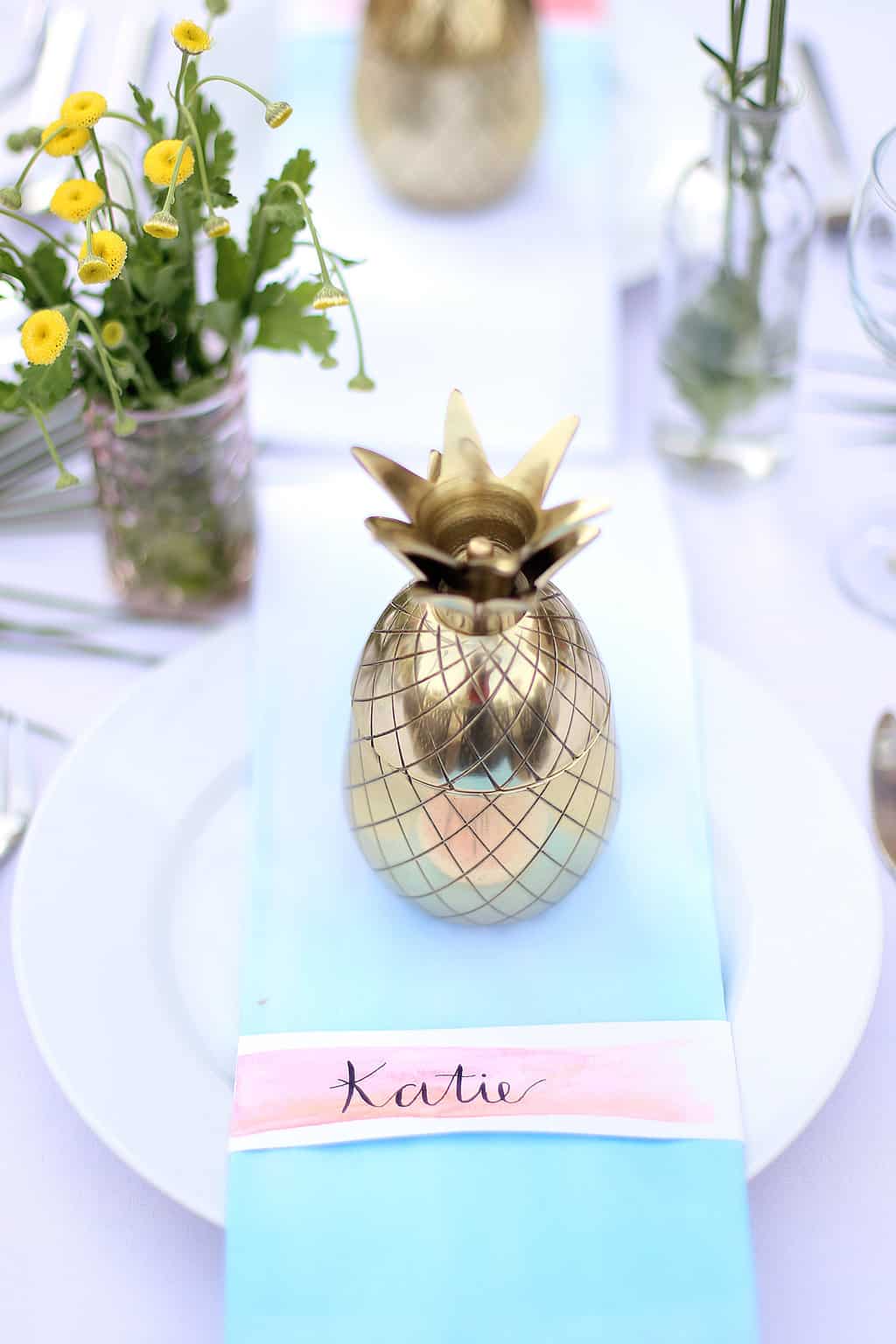 DIY: Ombre Painted Napkin Setting 