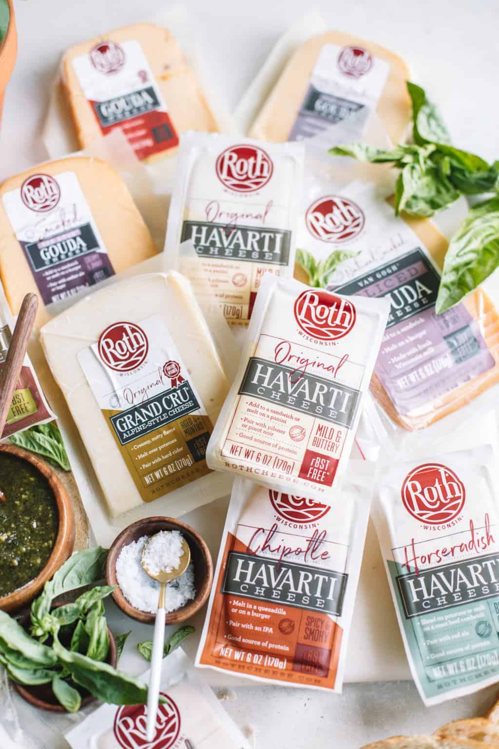 a variety of Roth cheese packages