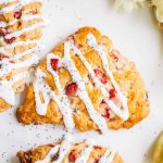 easy strawberry scones with lemon and poppy seed glaze