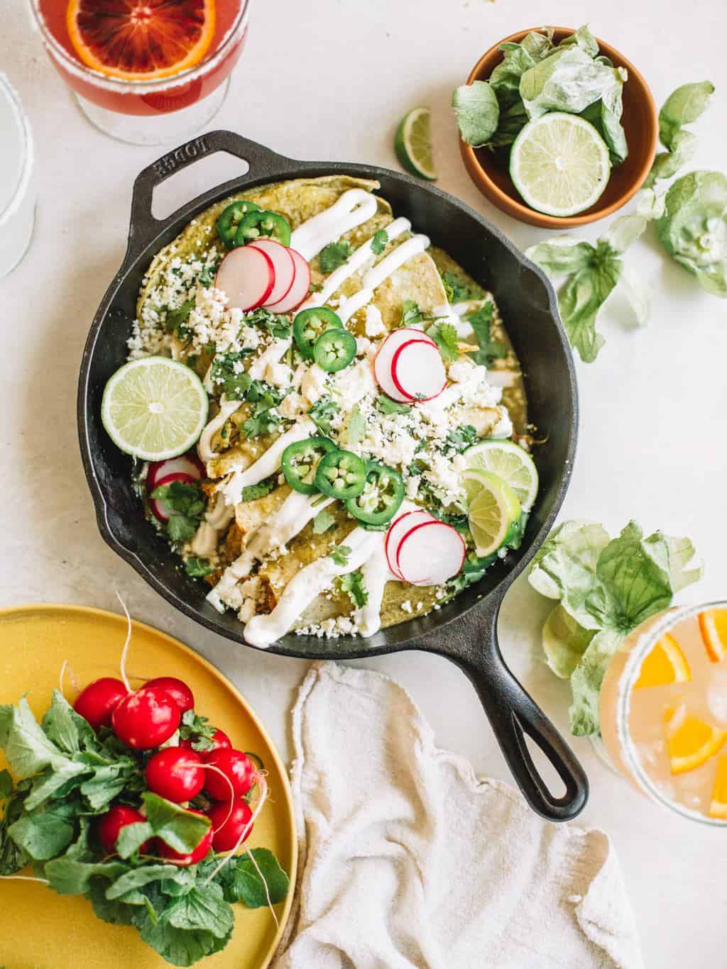 Easy Green Chicken Enchiladas