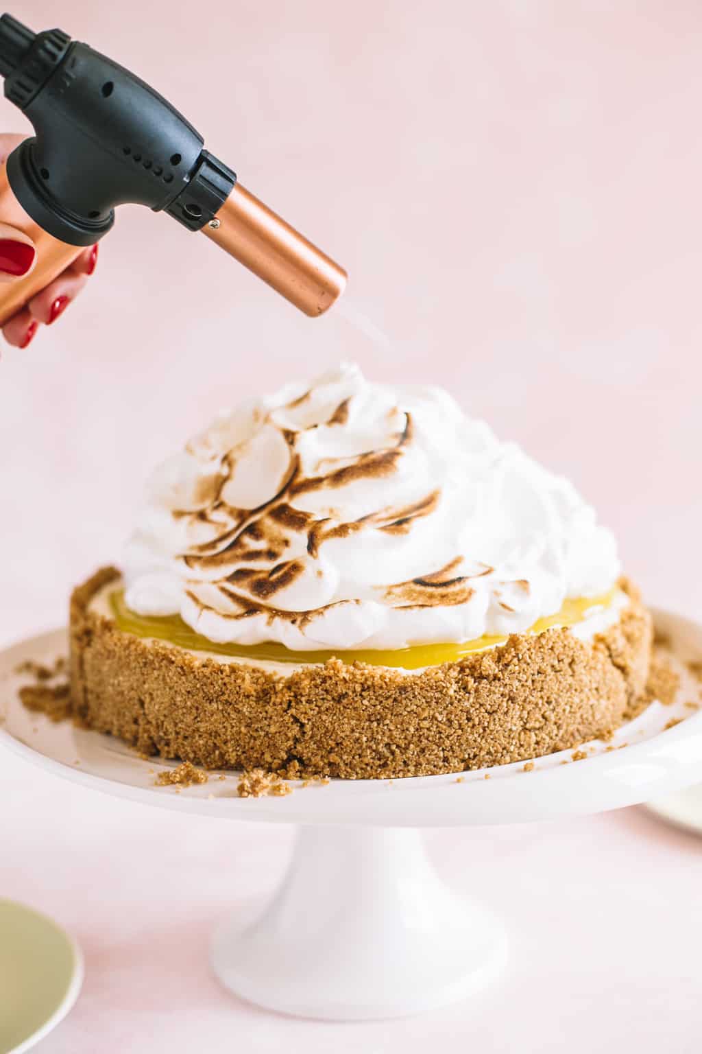 Lemon Meringue Cheesecake toasted with a blow torch