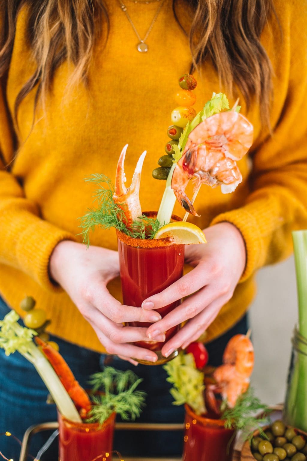 Bloody Marys with Seafood