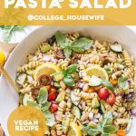 vegan pasta salad pinterest graphic