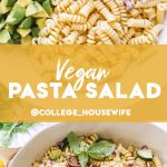 vegan pasta salad pinterest graphic