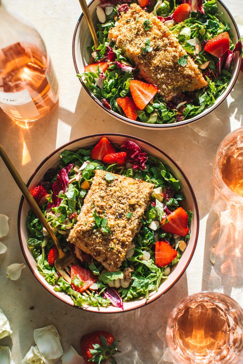 Pistachio Crusted Salmon Salad