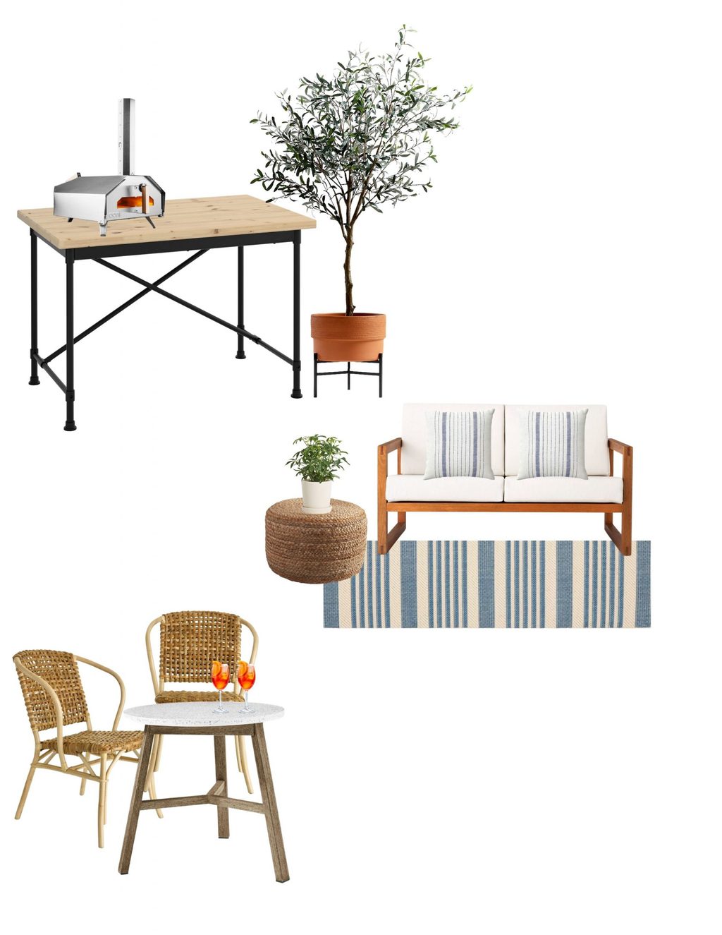 A mood board for the patio makeover project. 