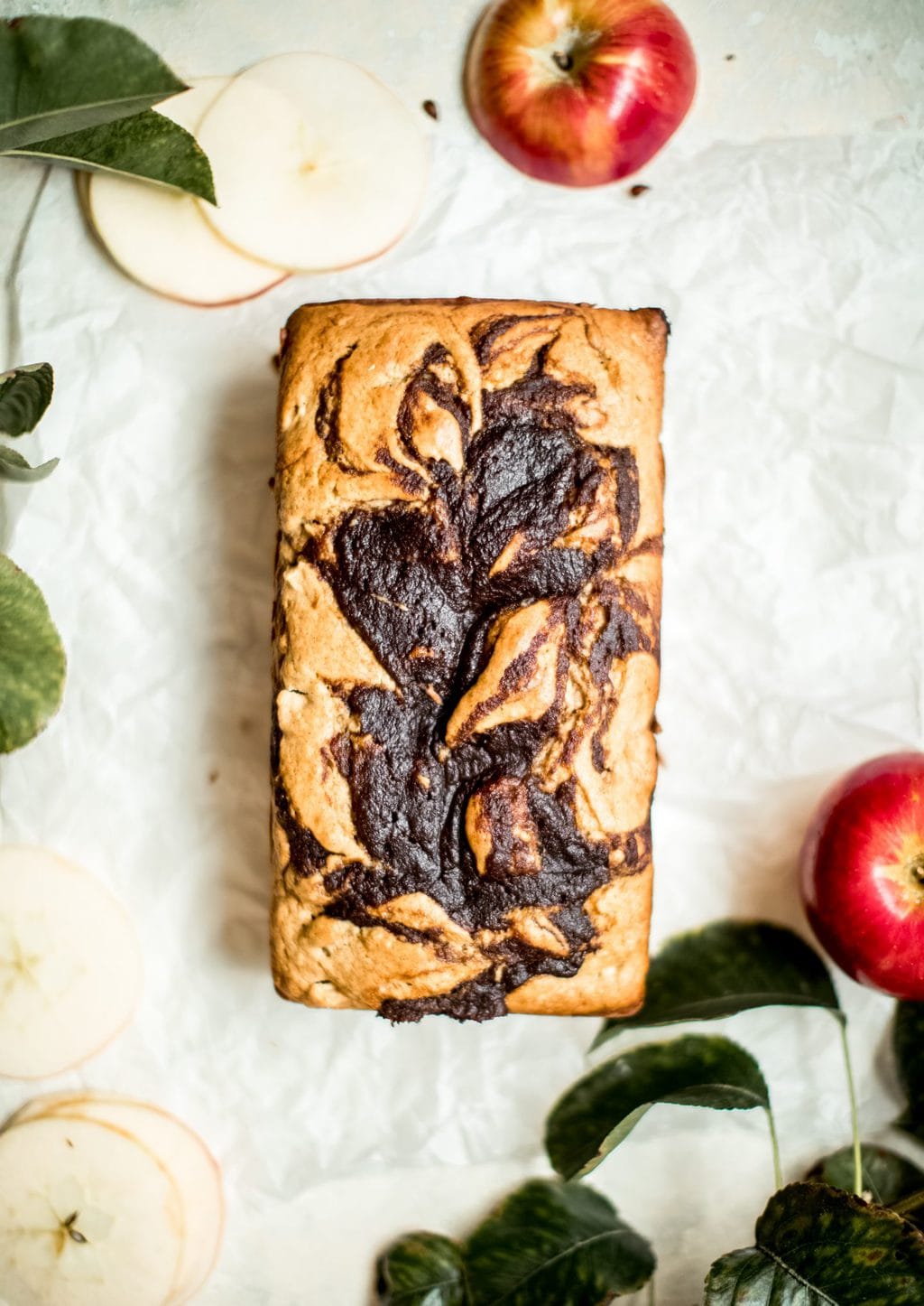 apple butter loaf cake with apples