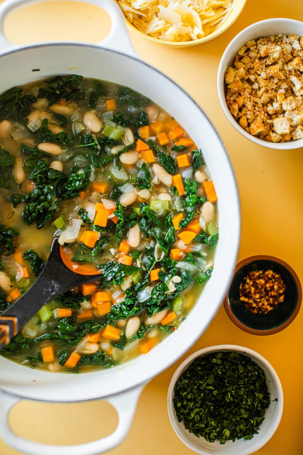 tuscan kale soup in large pot