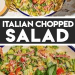 Italian chopped salad in large bowl