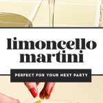 limoncello martini recipe in coupe glass with lemon peel