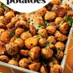 lermon herb roasted potatoes on sheet pan