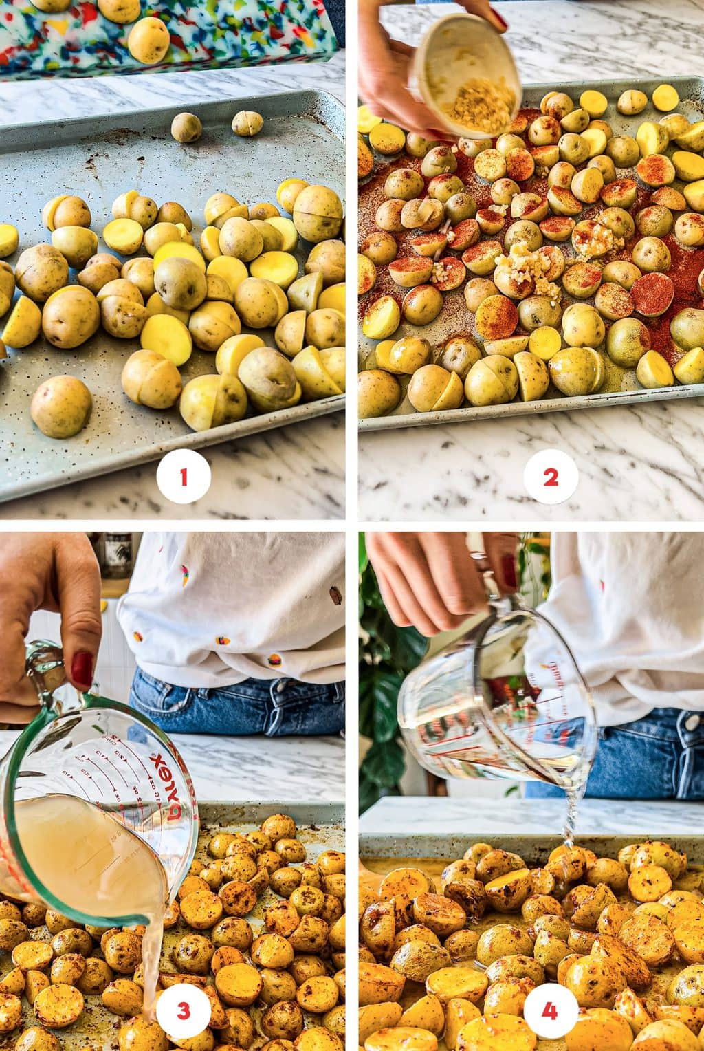 step by step grid preaparing lemon herb potatoes recipe