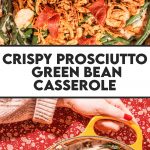 green bean casserole in a yellow side dish