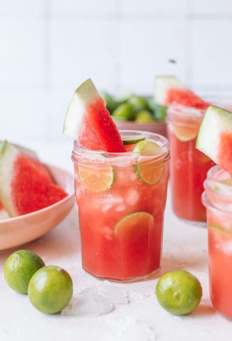 Blended with fresh watermelon chunks, tarty lime juice, and vodka for an insanely smooth combo. Bring everything together in one blender, and strain it over ice for a quenching poolside drink!