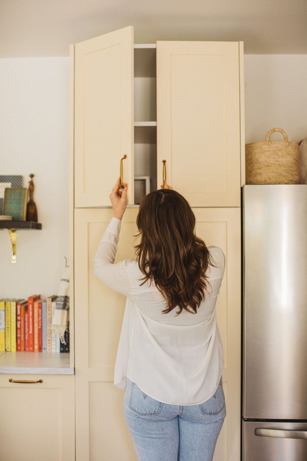 cream colored pantry cabinets 