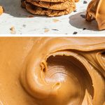 peanut butter cookies and a creamy peanut butter cookies pictured with text overlay