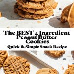 4 ingredient peanut butter cookies with text overlay