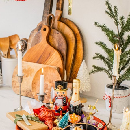 a tray arranged with miscellaneous items for the memory try game