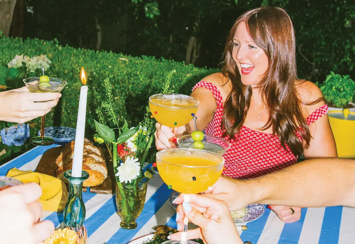 Elizabeth, author of Everyday Elizabeth, drinking at a gathering.