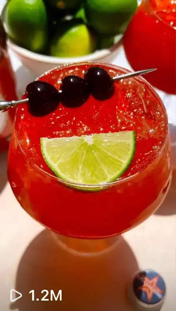 Tiktok screenshot of red drink.