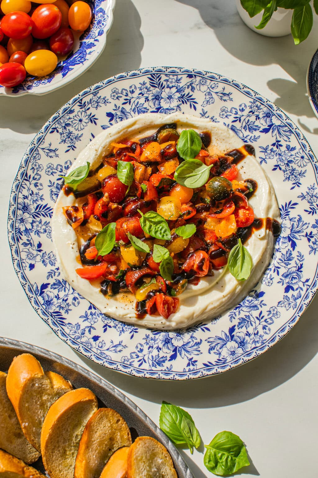 Easy Bruschetta Dip with Fresh Tomatoes and Basil